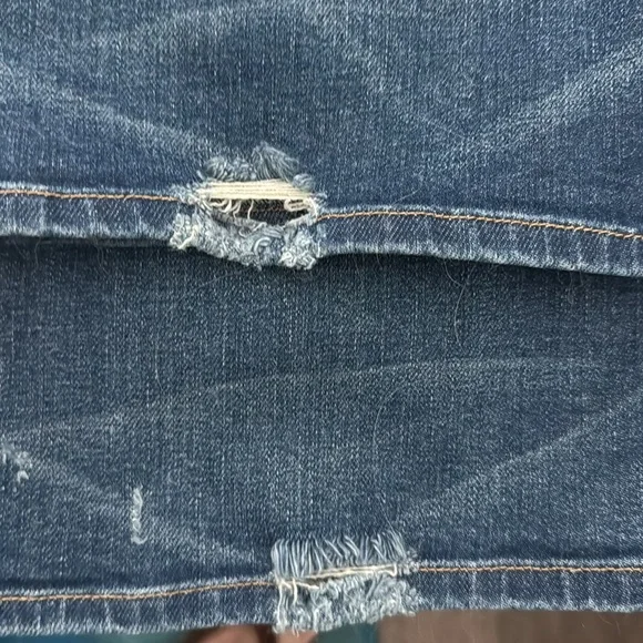 Pilcro Painters Blue Denim Cropped Overalls size 28 - Picture 9 of 10